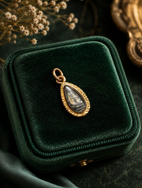 Jewelry - SOLD-----Antique 14K Gold Buddhist Amulet Pendant | Hand-Engraved Gold Mount